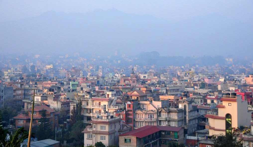 Nepalin pääkaupungin Kathmandun kattoja.