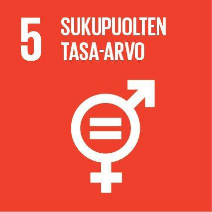 Kestävän kehityksen tavoitteen numero 5 logo: sukupuolten tasa-arvo