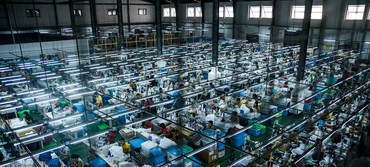 Tekstiilitehdas Myanmarissa.