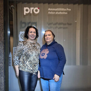 SASK-lähettiläs Päivi Polso ja Oulun seudun Pro ry:n puheenjohtaja Minna Moskua